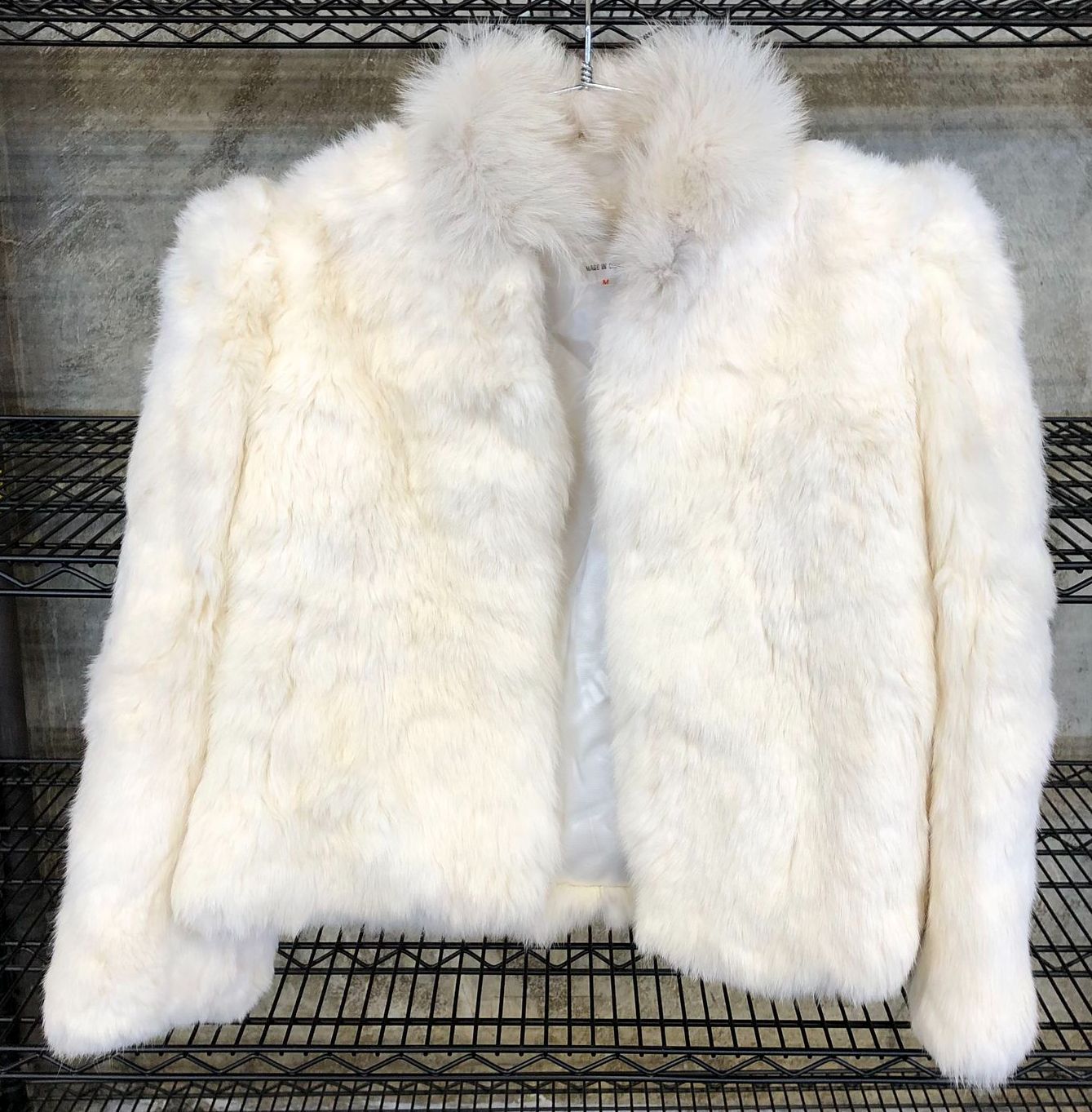 Womens vintage genuine rabbit fur coat size newest large