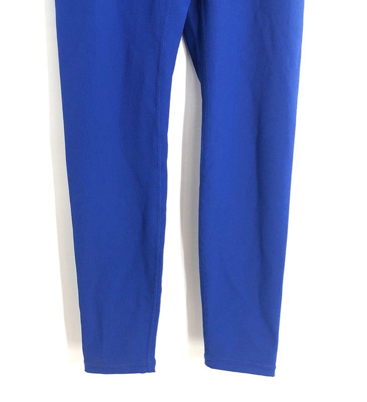 Wilo The Label Women's Royal Blue High Rise Ribbed Leggings Sz XS NWT