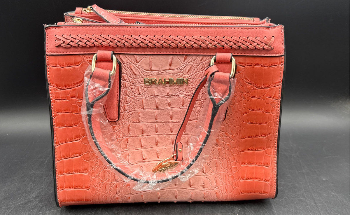 NWT Brahmin INSPIRED Faux Crocodile Embossed Satchel & Wallet Set