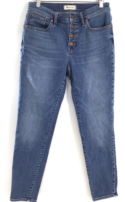 Lot 2 Madewell Women's 10" High-Rise Skinny Jeans Blue Black Button Fly Sz 29
