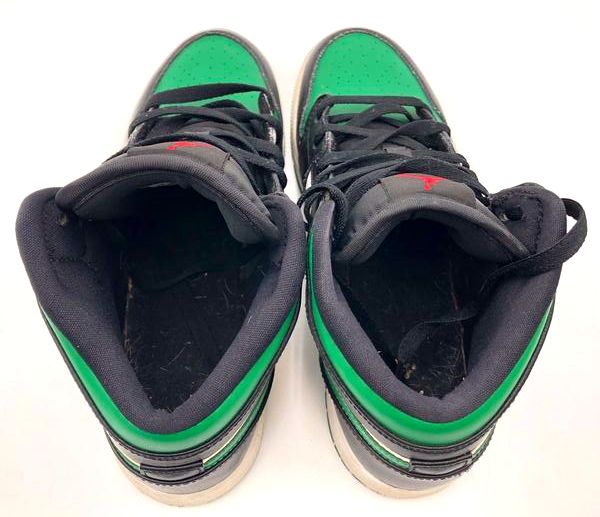 Nike Air Jordan 1 Mid Black Pine Green White GS Sneakers Size 7Y COA
