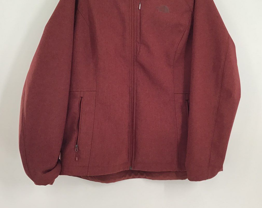 The North Face Women&#39;s Burgundy Fleece Lined Collared Full Zip Jacket - Size 2XL