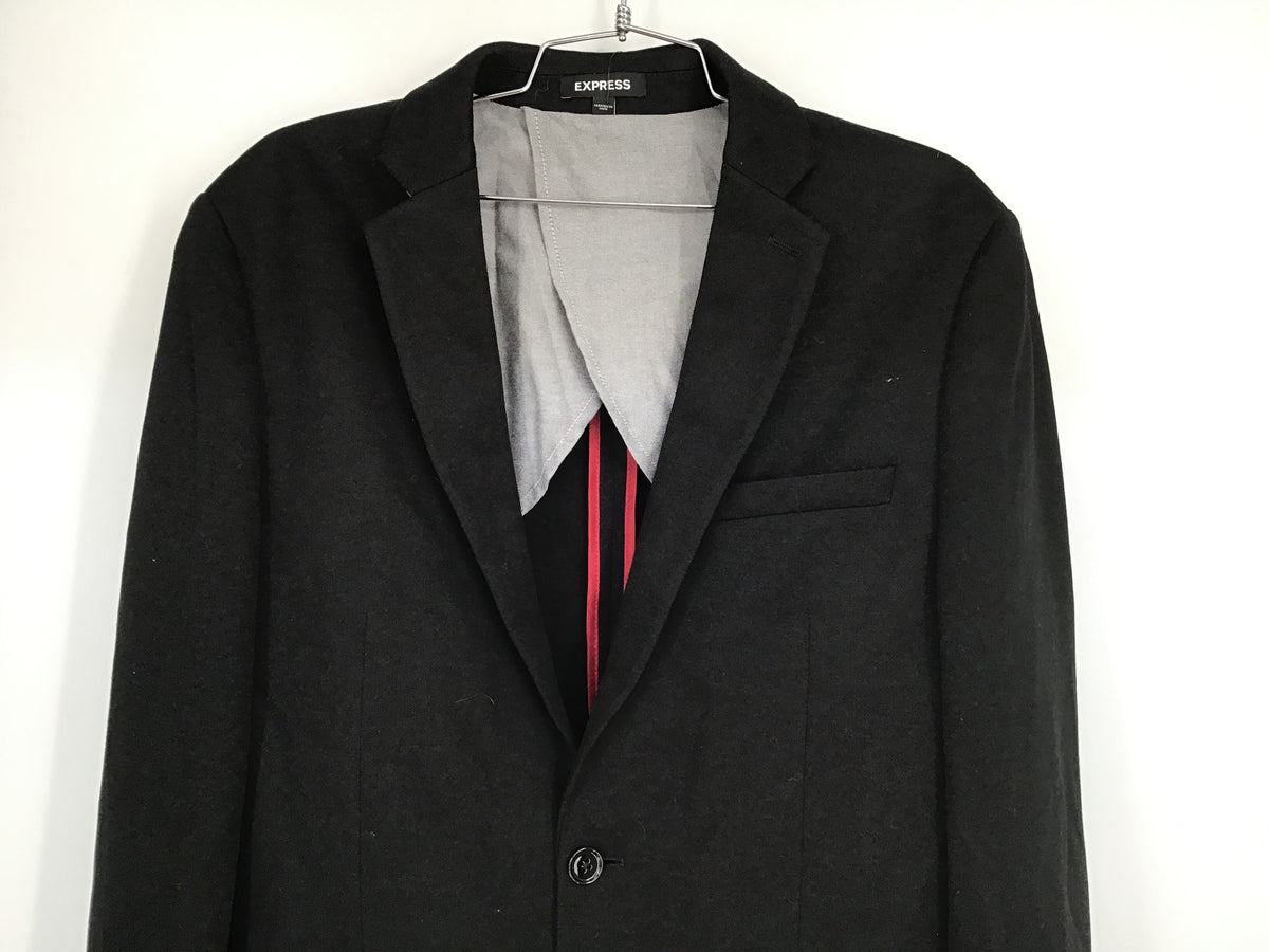 NWT Express Men&#39;s Black Notch Lapel Single-Breasted Blazer - Size 38L