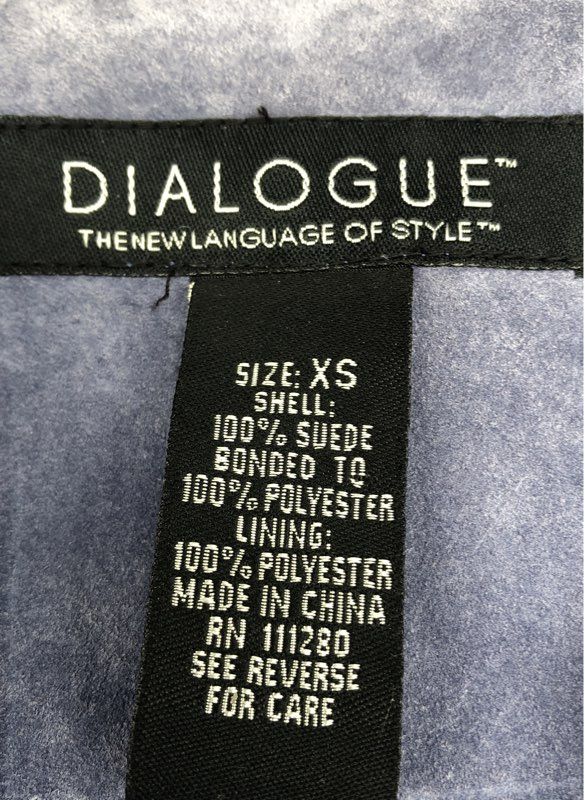 Dialogue Women's Blue Suede Jacket - Size XS