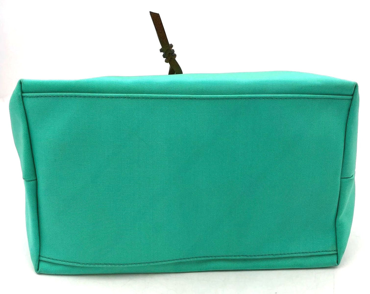 Dooney & Bourke Teal Nylon Shoulder Bag with Brown Braided Leather Trim (+COA)