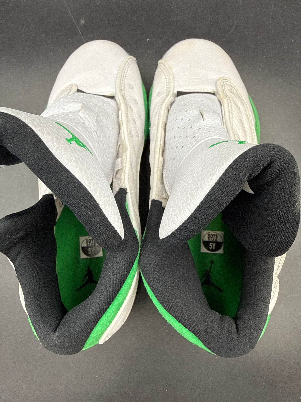 Nike Air Jordan 13 Retro Lucky Green White Black Size 5Y COA