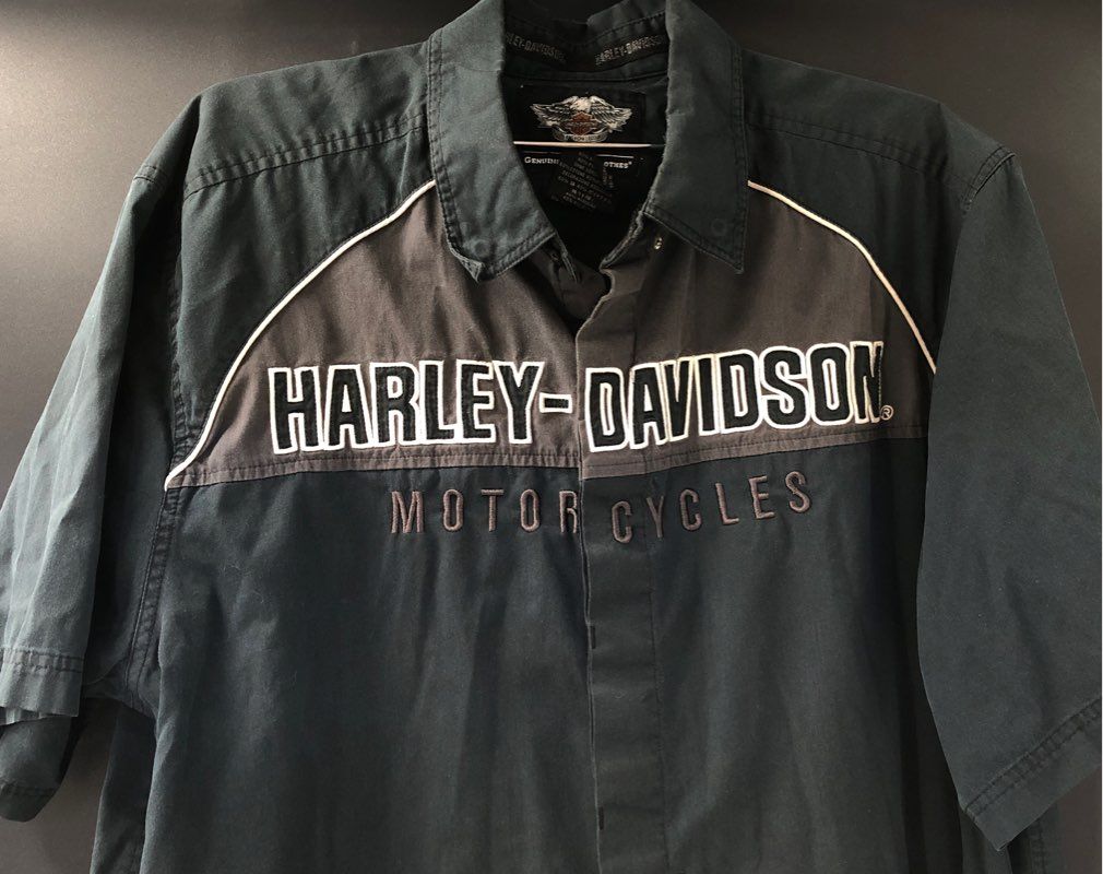 Harley-Davidson Men&#39;s Black Button-Up Shirt - Size XL