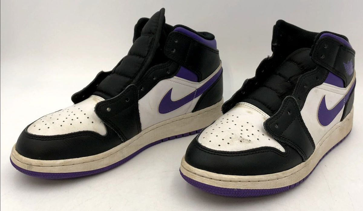 Nike Air Jordan 1 Mid GS Dark Iris Basketball Shoes Size 6Y COA
