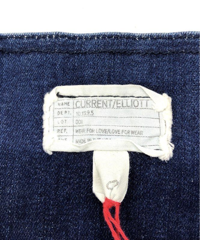 Current/Elliott Women's Dark Blue Mixed Denim Front Zip Skirt NWT Sz 0