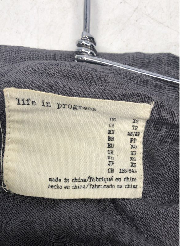 Life in Progress Women's Gray Open Front Utility Rayon Jacket Epaulettes Sz XS