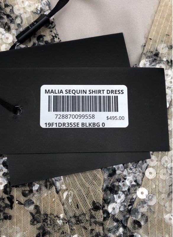 NWT Cynthia Rowley Women's Beige Malia Sequin Mini Dress - Size 0