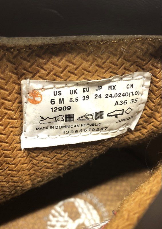 Timberland 6-Inch Premium Waterproof Wheat Nubuck Boots Junior Size 6M