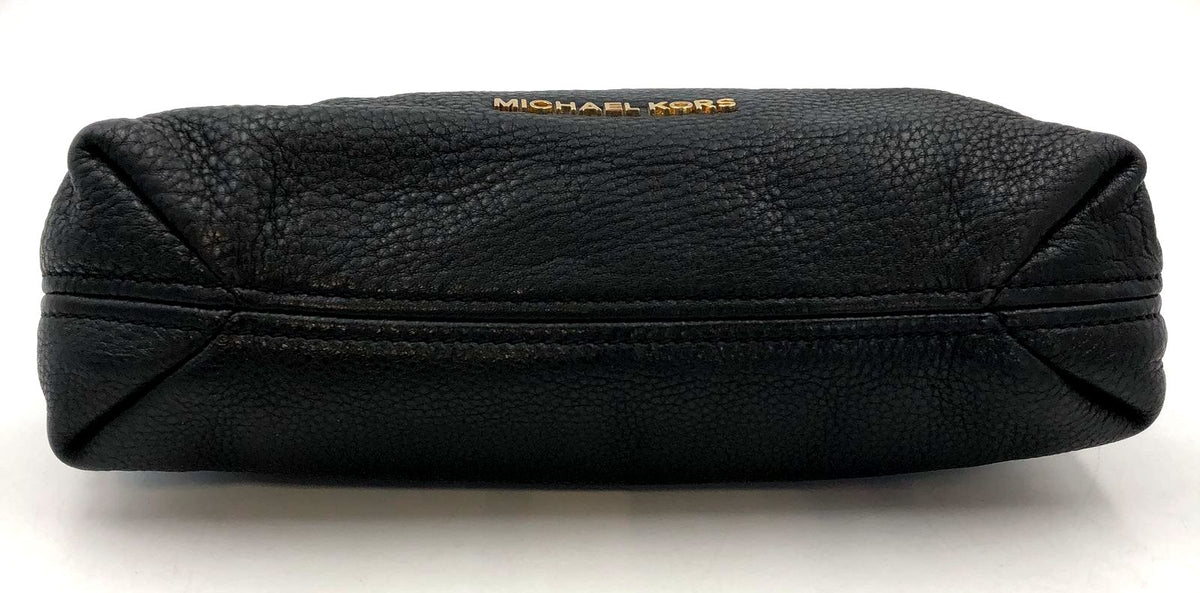 Michael Kors Black Pebbled Leather Crossbody Bag with Gold-Tone Hardware (+COA)