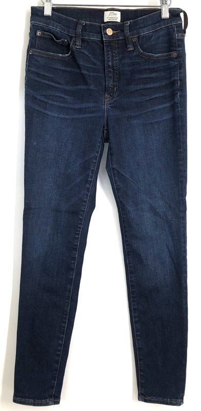 J.Crew Women's Dark Wash Blue 9" High-Rise Toothpick Skinny Jeans Sz 27