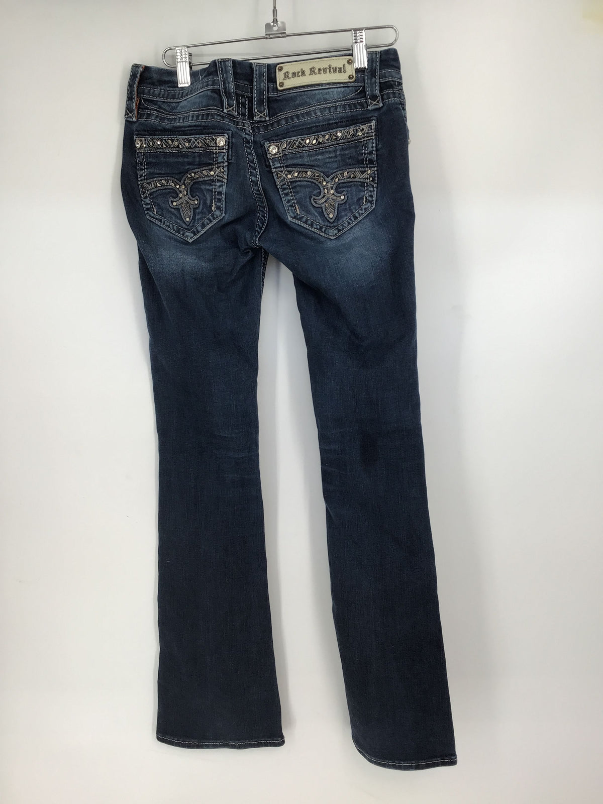 Rock Revival Men&#39;s Blue Jazlyn Medium Wash Denim Bootcut Jeans Size 25