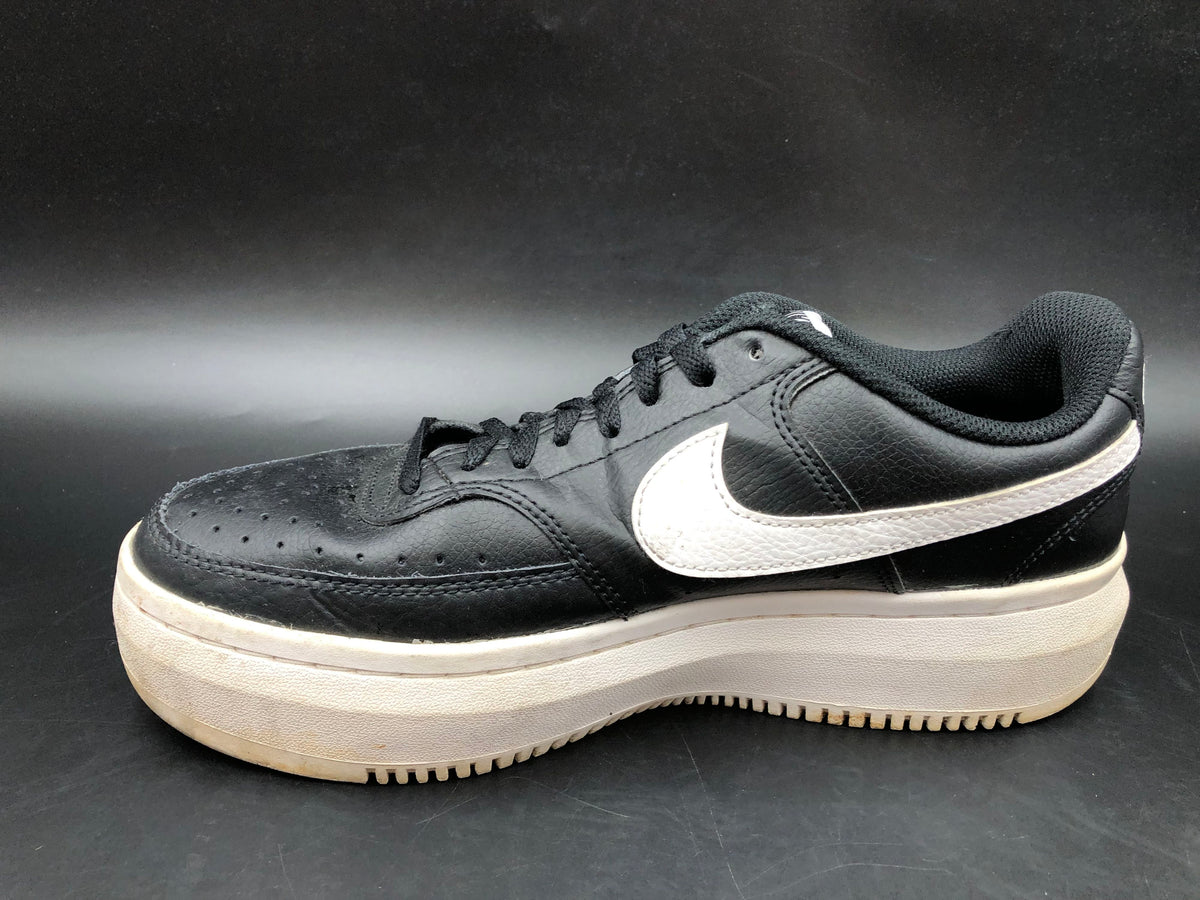Nike Women's Court Vision Alta Black White Platform Low Top Sneakers Size 8