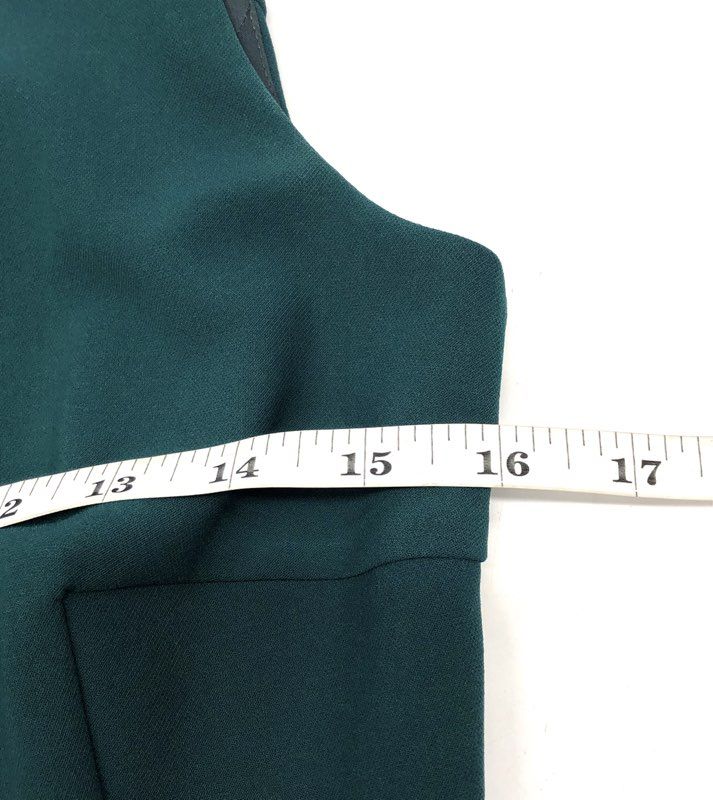 Madewell Women's Teal Green Ponte Fit and Flare Sleeveless Zip Back Dress Sz 0