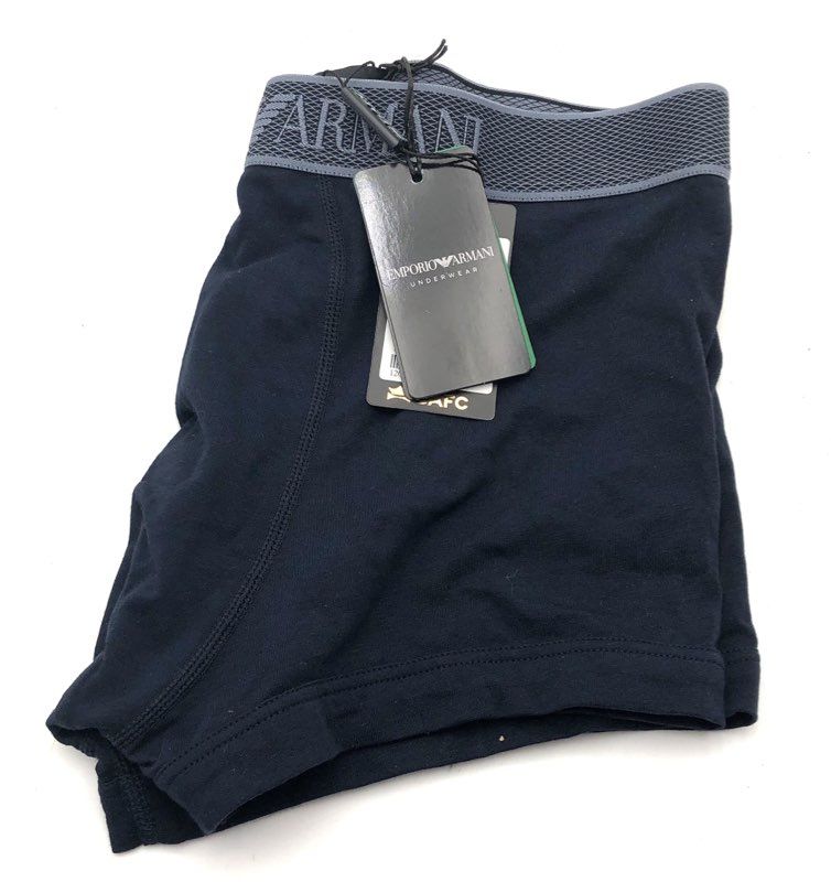 Emporio Armani Men's Navy Blue Logo Waistband Cotton Trunk Underwear Sz M NWT