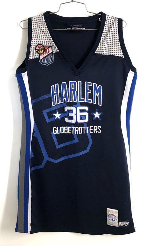 Vintage Platinum FUBU Harlem Globetrotters Basketball Jersey Sleeveless Sz XL