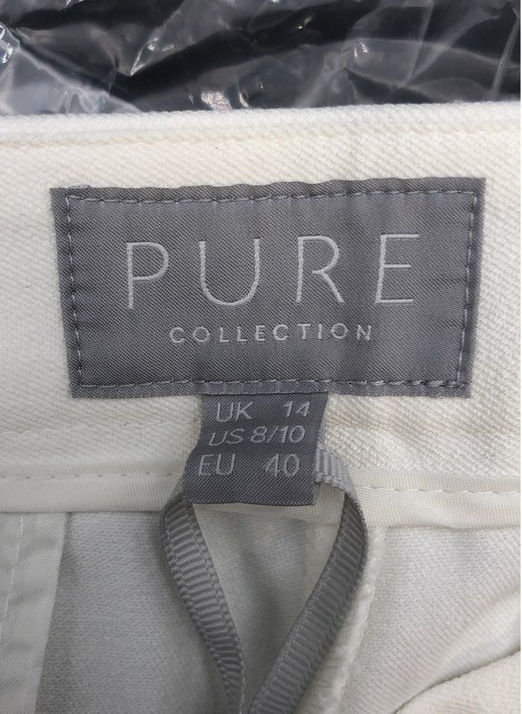 NWT Pure Collection Women's White Stretch Trouser Pants - Size 8/10