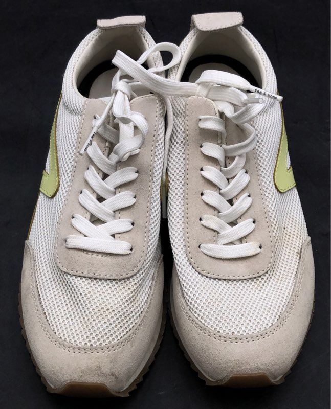 Rag & Bone Retro Runner Off-White Suede Mesh Lime Green Sneakers Size 37.5