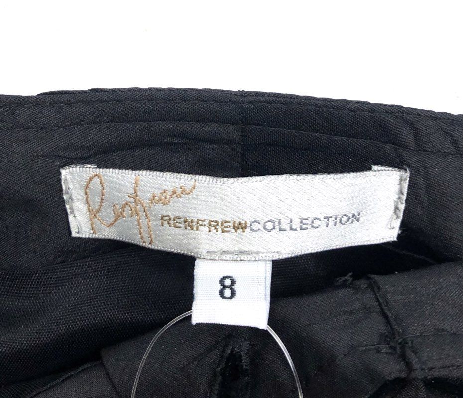 Renfrew Collection Women's Black Silk Tapered Leg Pants Made in USA NWT Sz 8
