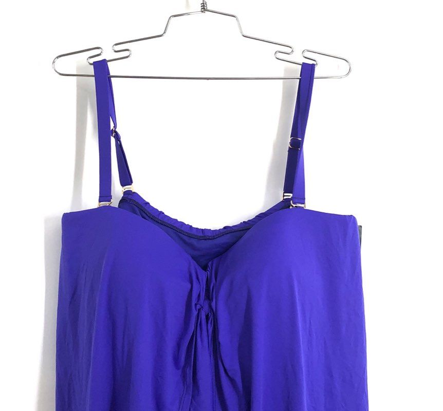 Lauren Ralph Lauren Women's Purple Draped Front Tankini Swimsuit NWT Size 20W