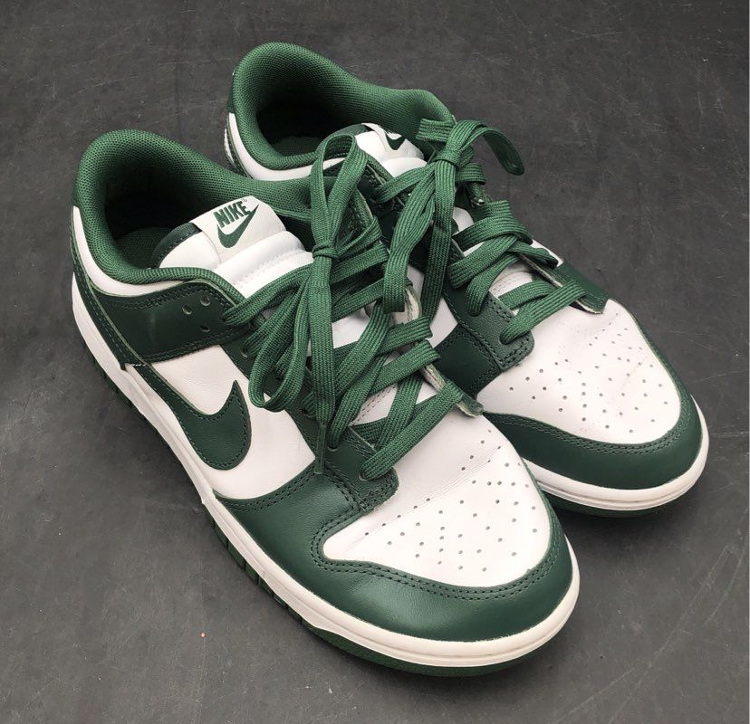 Nike Dunk Low Michigan State Team Green White Sneakers Size 8.5