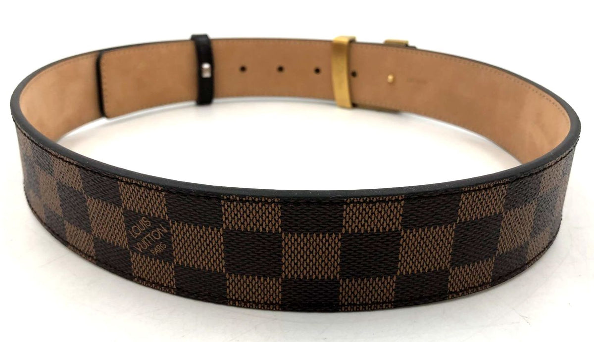 Louis Vuitton Inspired Brown Signature Damier Print Leather Belt - Size 80/34