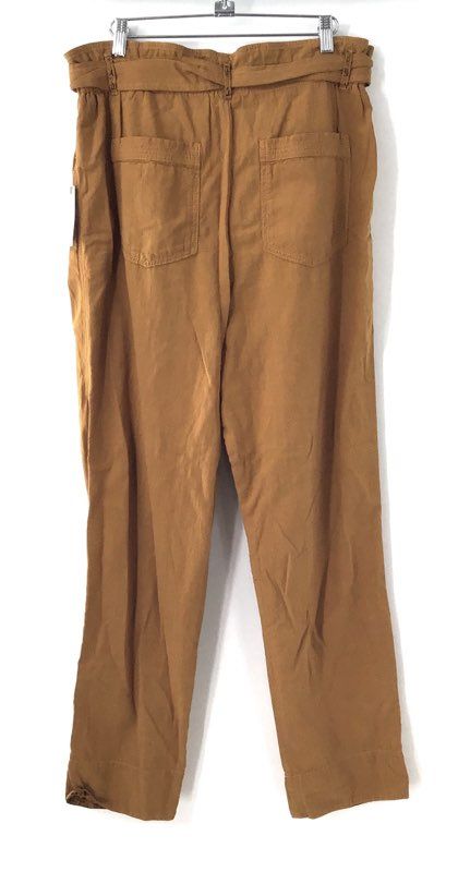 Anthropologie Women's Cedar Brown Paperbag Waist Belted Pants NWT Sz MT