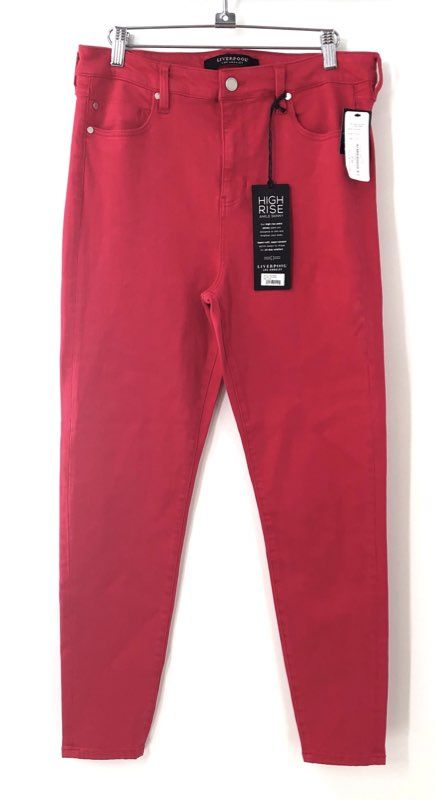 Liverpool Women's Red High-Rise Ankle Skinny Jeans NWT Size 10/30