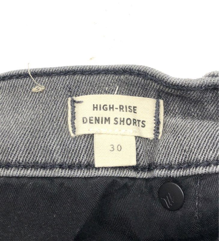 Madewell Women's Washed Gray High-Rise Denim Shorts Frayed Hem Cutoff Size 30