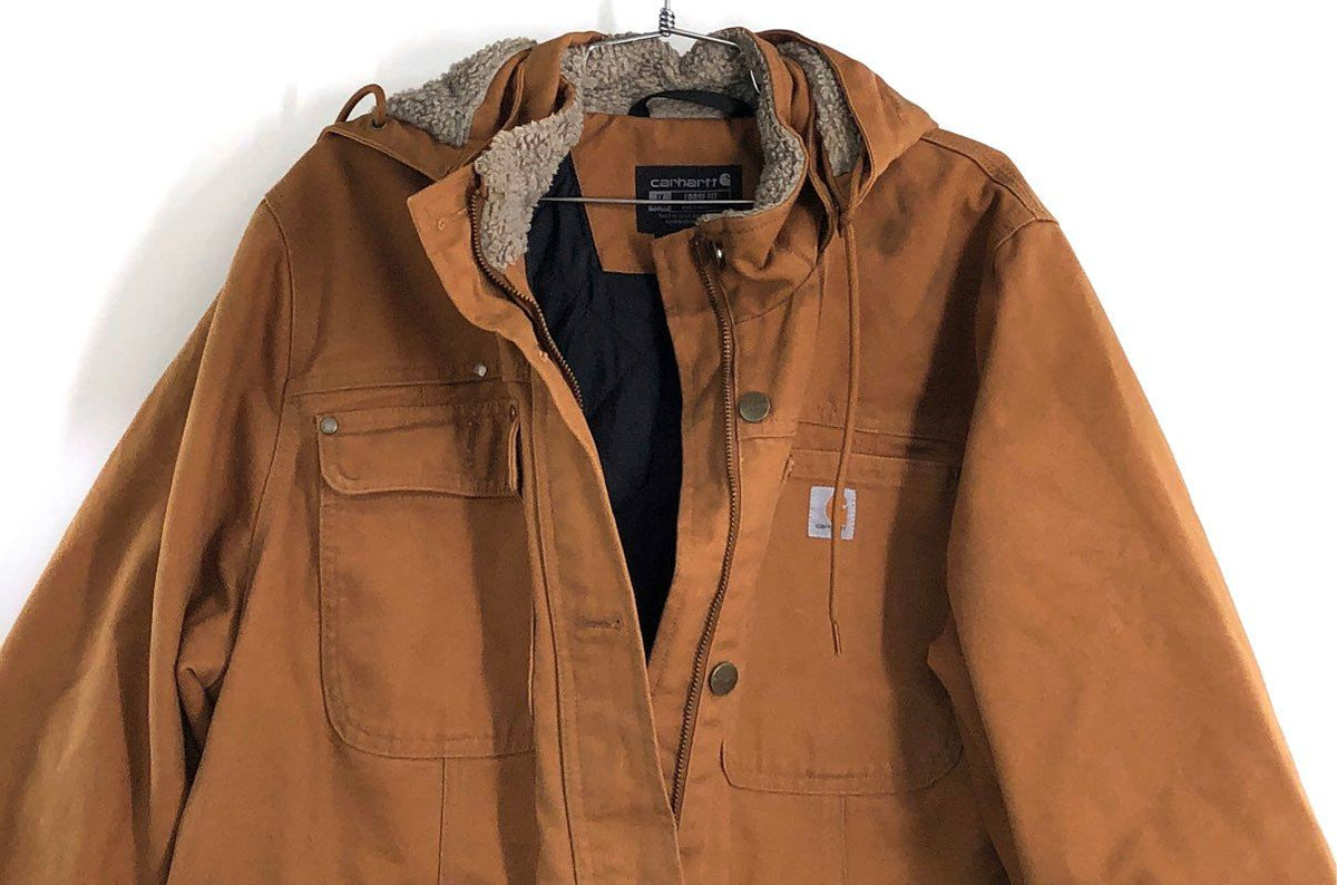 Carhartt Women's Brown Rugged Flex Hamilton Hooded Canvas Jacket Sz 1X OJ5512-W