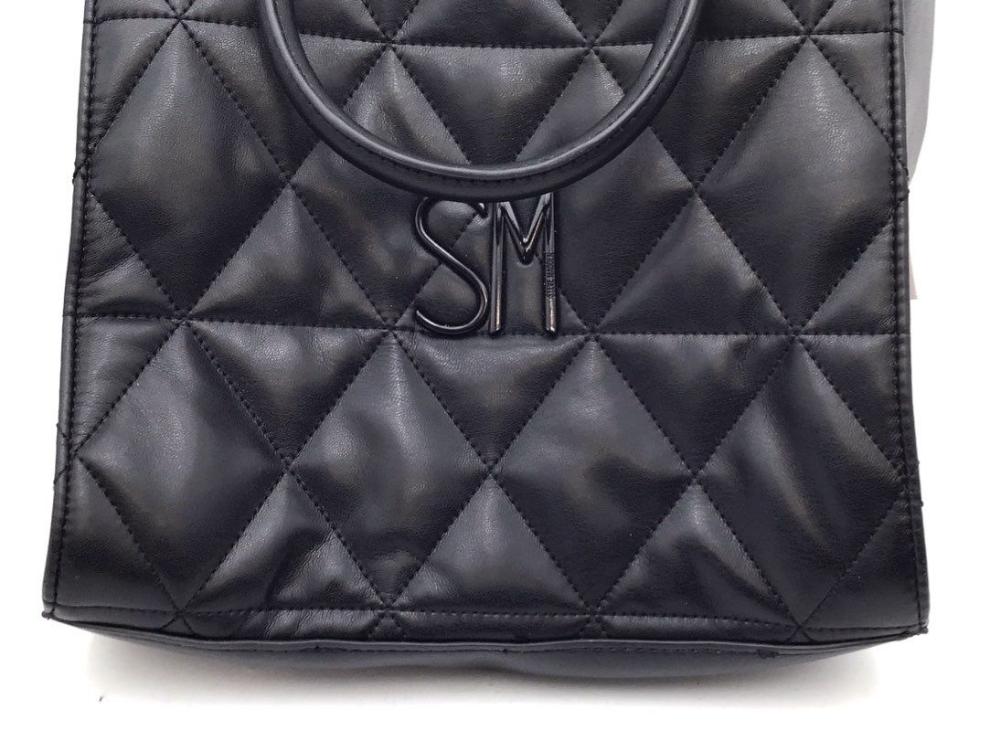 Steve Madden Black Quilted BNAT Crossbody Satchel Bag with Pouch NWT