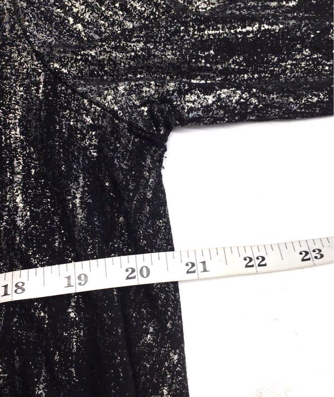 Karen Kane Women's Black Silver Metallic Ombre Holiday LS Dress Sz L NWT