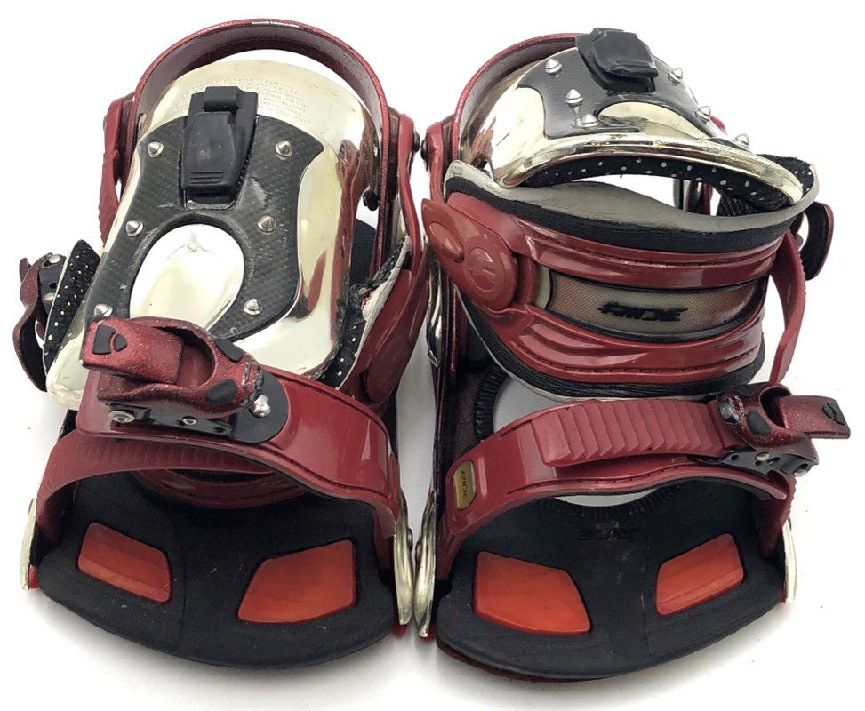 Ride King Snowboard Bindings Maroon Metallic Red Pair Team Series