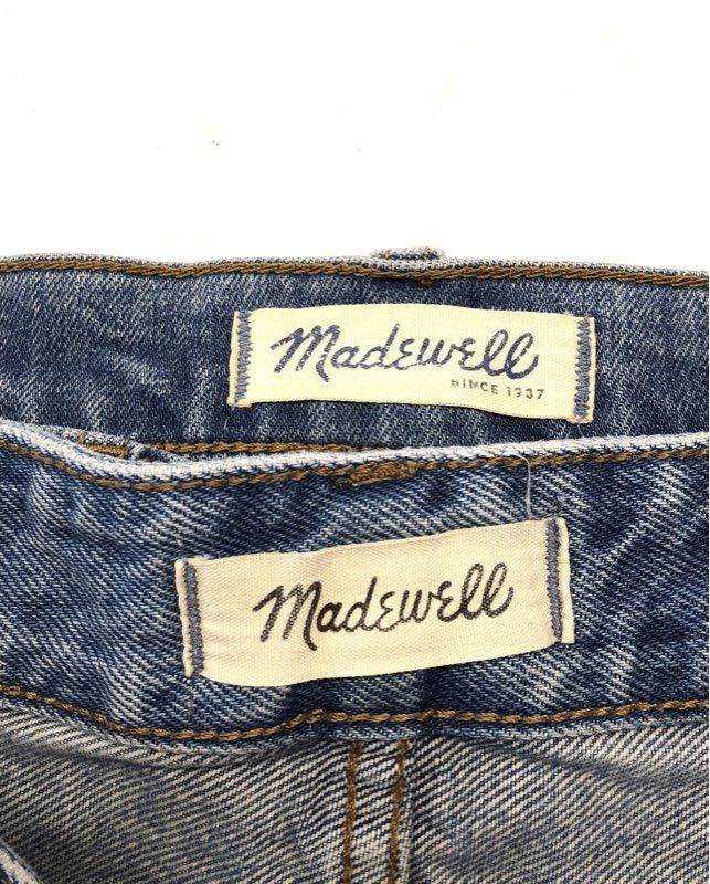 Madewell Women's Distressed Blue Slim Boyjean & Relaxed Denim Shorts Lot Sz 24