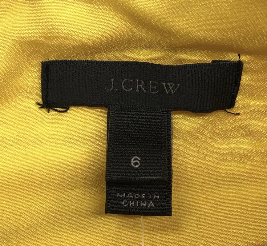 J.Crew Women's Yellow Laser-Cut Geometric Eyelet Fit & Flare Dress NWT Sz 6