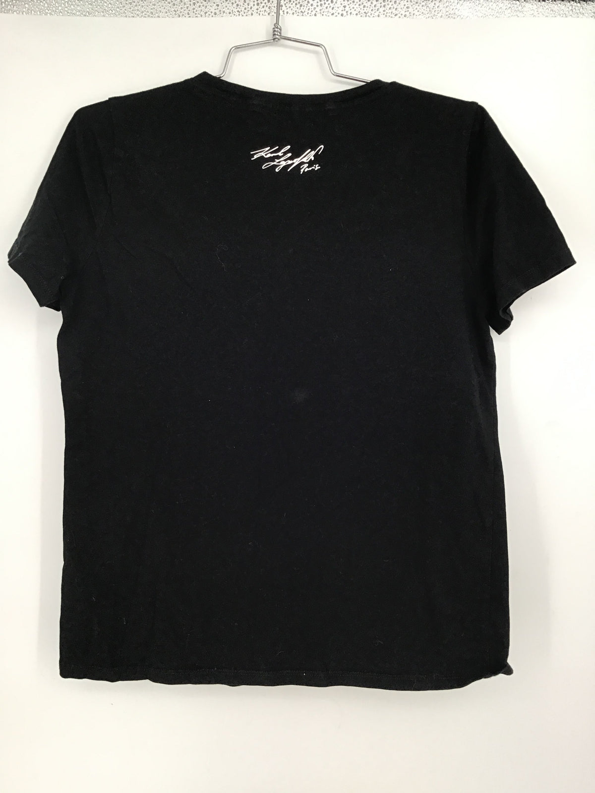 Karl Lagerfeld Women&#39;s Black Short Sleeve Crew Neck T-Shirt - Size Small