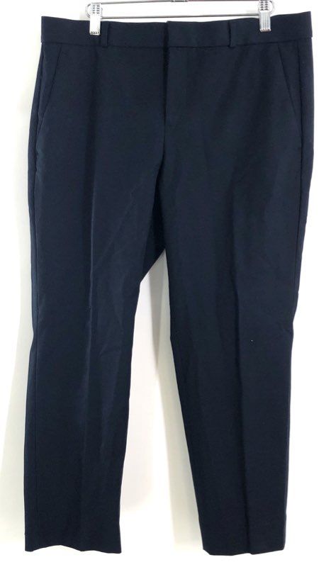 Banana Republic Women's Navy Blue Stretch Cotton Blend Ankle Trousers Sz 10R NWT