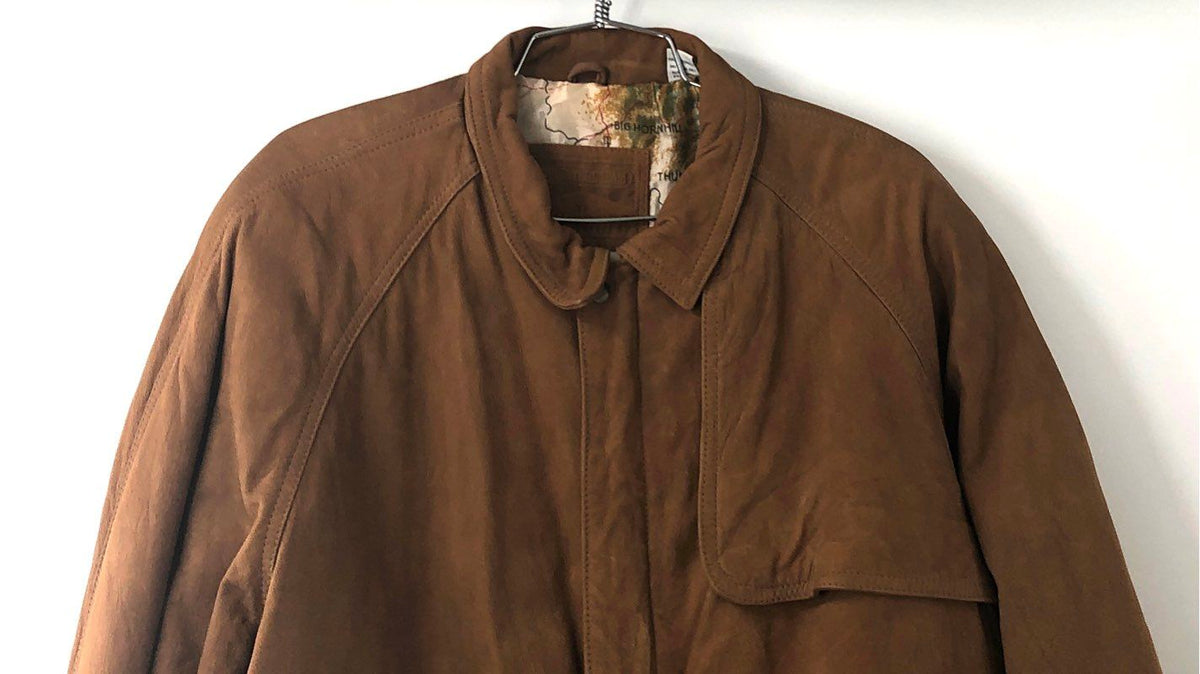 Vintage 90s Marlboro Adventure Team Men's Brown Leather Bomber Jacket Sz M