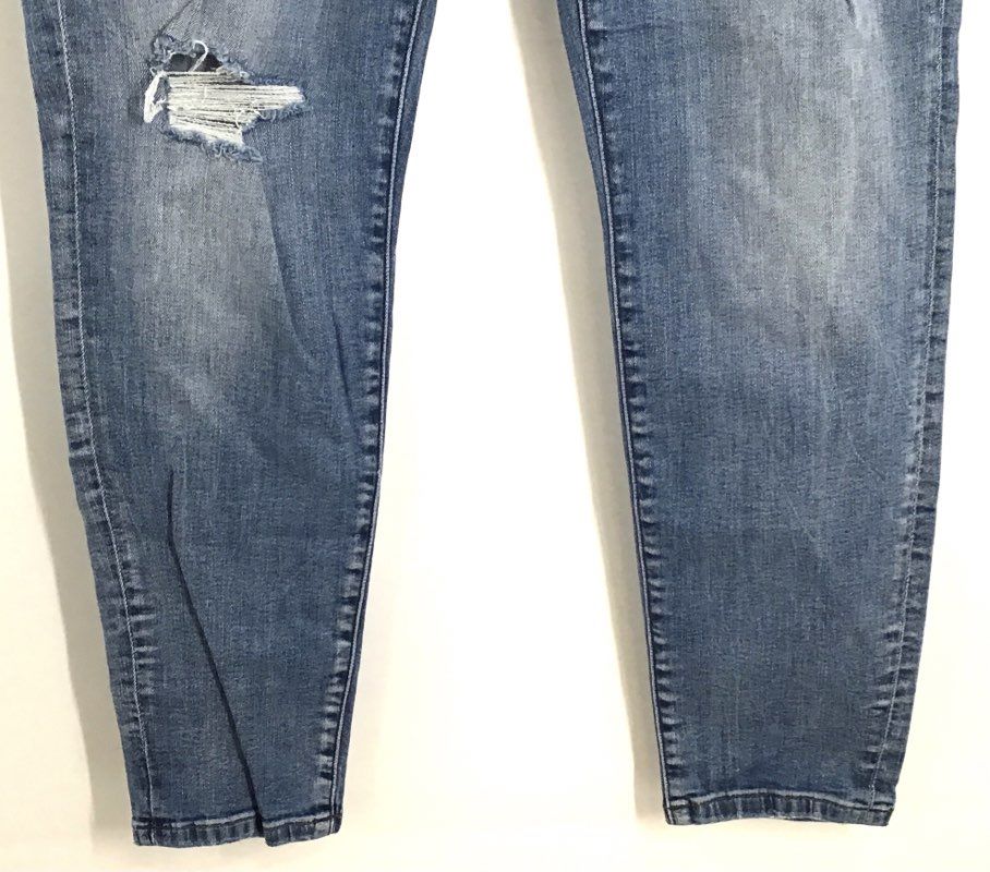Banana Republic Women's Blue Distressed Ripped Knee Skinny Jeans Sz 32