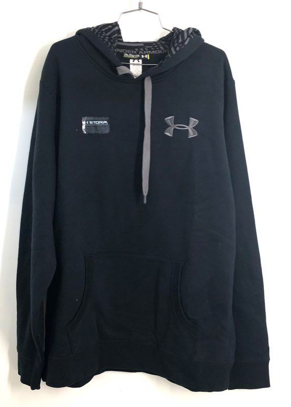 Under Armour Men's Storm Hoodie Black Fleece Pullover Loose Fit Sz 2XL