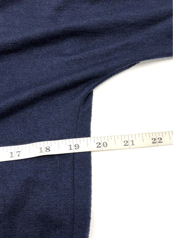 Wilfred Free Women's Navy Blue Open Front Drape Pocket Knit Cardigan Sz S
