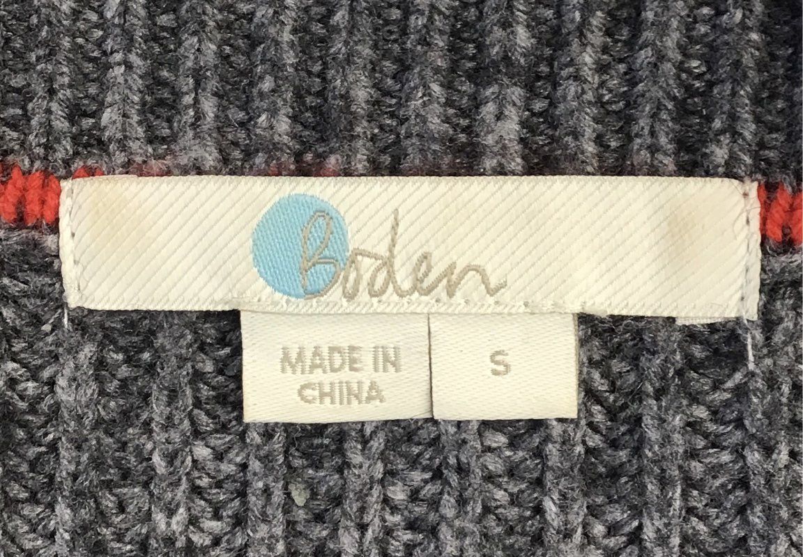 Boden Women's Gray Ribbed Knit Belted Open Front Wool Cashmere Blend Cardigan