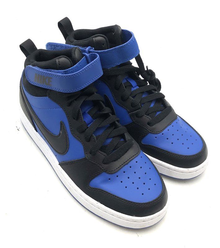 Nike Court Borough Mid 2 Game Royal Black Youth Sneakers Size 6.5Y