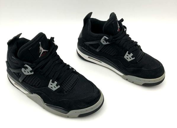 Nike Air Jordan 4 Boy's Retro 'Black Canvas' (GS) Sneakers-Size: 6.5Y (+COA)