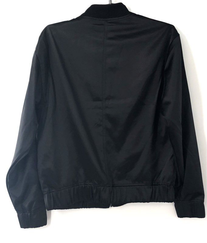 edited by Remi Bader Women's Black Satin Bomber Jacket NWT Size XS