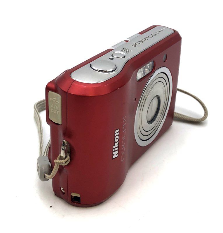 Nikon Coolpix L18 Compact Digital Camera Red With Box & Cables
