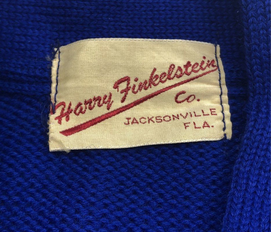 Vintage 60s Harry Finkelstein Co Jacksonville Letterman Cardigan Jacket Sz 44